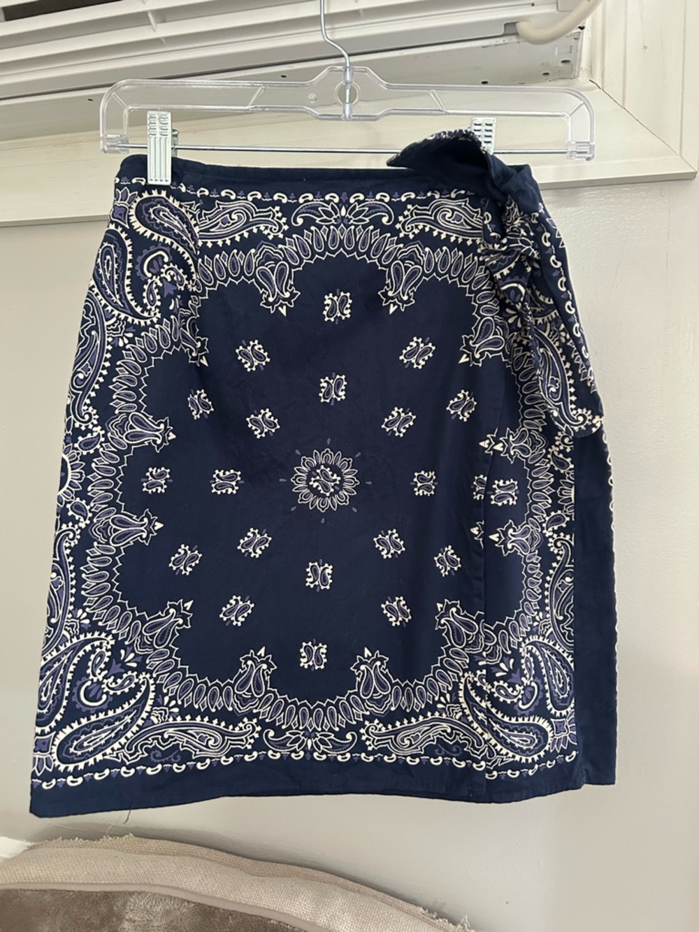 Ultra Pink Navy Bandana Wrap Mini Skirt